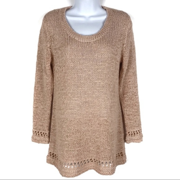 Soft Surroundings Peach Chunky Knit Tunic … - Picture 2 of 8